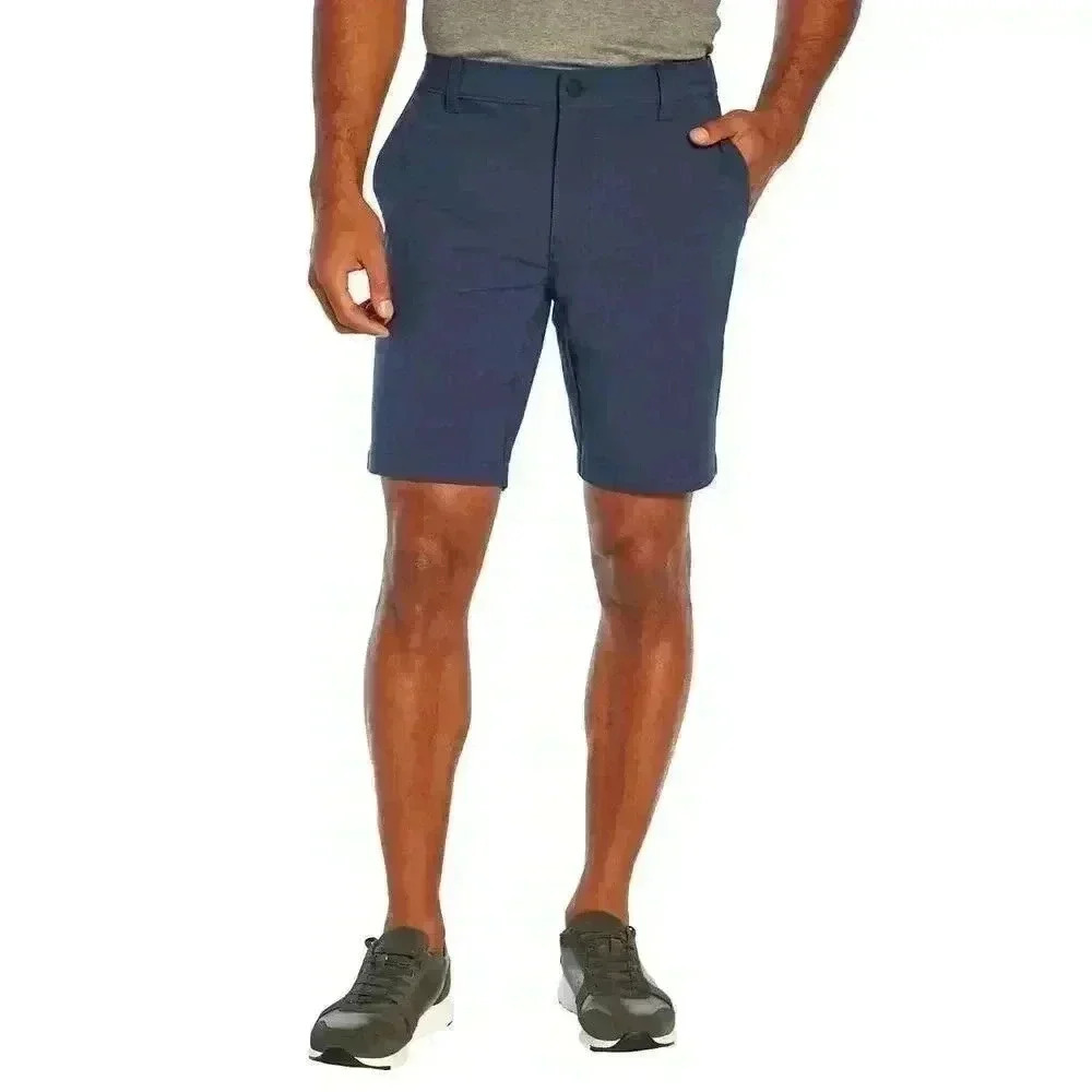 NWT Men's Banana Republic Lightweight Navy Blue Flat Front Shorts Size 40